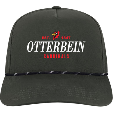 5-Panel Adjustable Hat | Black w/Black White Rope