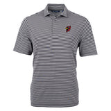 Virtue Eco Pique Stripe Recycled Mens Big & Tall Polo | Black