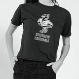 Ladies Short Sleeve Cutoff Cotton Tee | Black