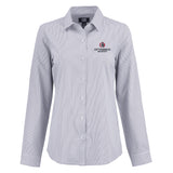 Skyline Eco Pinstripe Womens Long Sleeve Dress Shirt | Grey/White