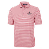 Virtue Eco Pique Stripe Recycled Mens Polo | Cardinal