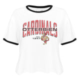 Ladies Cutoff Ringer Tee | White