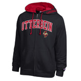 Contrast Liner Full Zip Hoodie | Black